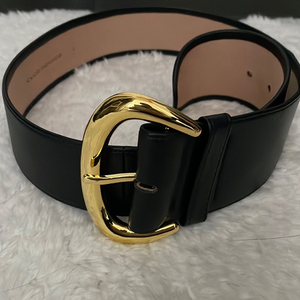 Club monaco Black Leather Belt In Size L
